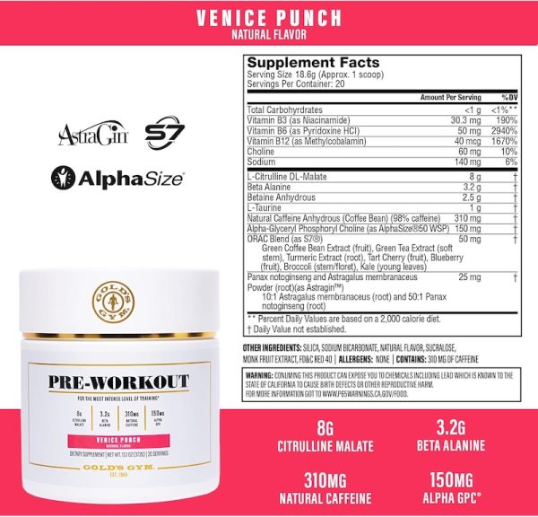 Gold's Gym Nutrition Pre-Workout - Image 2