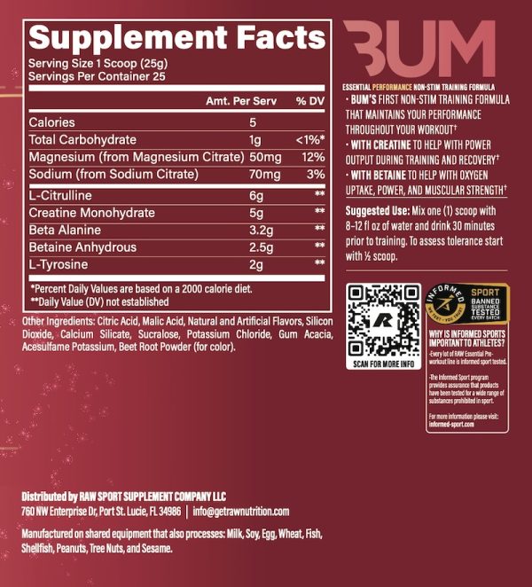 Raw Nutrition Essential Performance Pre - Image 2